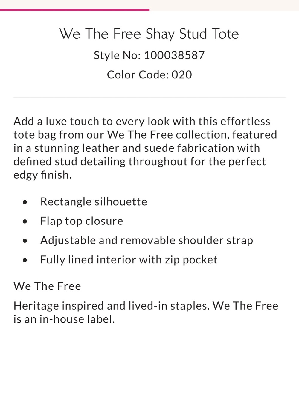 We The Free Espresso  Studded Leather Tote - Picture 7 of 11